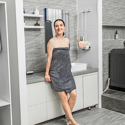 JML Microfiber Bath Towels with Hanging Hook, 6 Pack, 30" x 60", Grey - color: - Grey, size: 6 Pack (30 in x 60 in)
