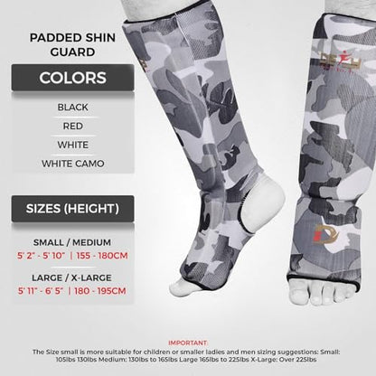DEFY Shin Instep Foam Padded Shin Guard Protector Shin Support MMA Foot Protection Kickboxing