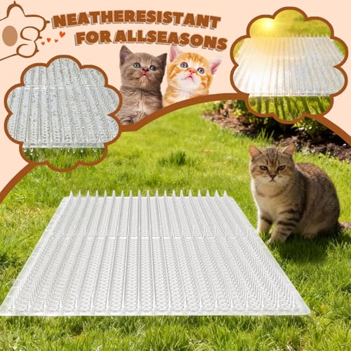 12 Pack 16 x 13 Inch Cat Repellent Mat, Scat Mat for Cat Spike Mat | Pet Training Mat Device, for Outdoor & Indoor to Deter Cats & Other Animals