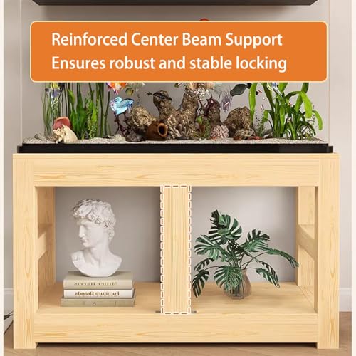 Solid Wood Aquarium Stand - Wear-Resistant Base with High Load Capacity and Reinforced Supports for Offices, Study Rooms, Dining Areas, Hotels, and Living Rooms - size: 47.2x17.7in