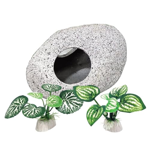 Fish Aquarium Decorations Cave Hide with Viewing Window for Betta Fish Tank Decor - color: Green 2