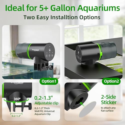 Automatic Fish Feeder for Aquarium: 3 Timers & One-Touch Easy Setup - 7-14 Day Supply with 200ML Food Dispenser - Worry-Free Vacation Feeding for Betta Turtle Tank - size: FS-069