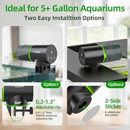 Automatic Fish Feeder for Aquarium: 3 Timers & One-Touch Easy Setup - 7-14 Day Supply with 200ML Food Dispenser - Worry-Free Vacation Feeding for Betta Turtle Tank - size: FS-069