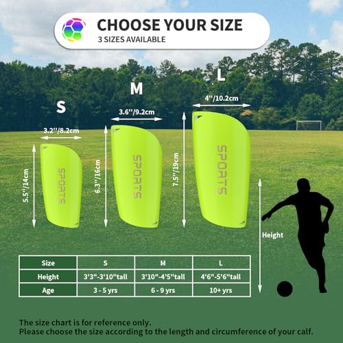 Toddler Kids Youth Soccer Shin Guards with Sleeves for Ages 3-15 - color: Green, size: M ( 3'10" - 4'5" Tall )