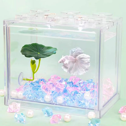 4Pc Green Leaf Betta Fish Hammock Stress-Reducing Aquarium-Safe Decor with Strong Suction Cup Fake Plant Fish Tank Decoration