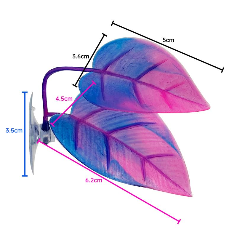 Betta Hammock - Purple Fish Leaf Bed for Bettas, Guppies and Clownfish Aquarium Decoration with Suction Cup