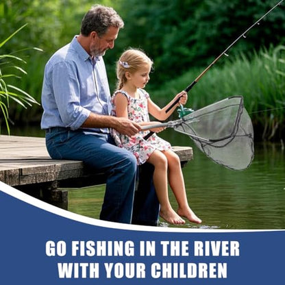 Fishing Net Minnow Nets with Aluminum Collapsible Telescopic Fishing Pole Handle and Nylon Mesh, Small F-ishing Landing Net for Saltwater Freshwater