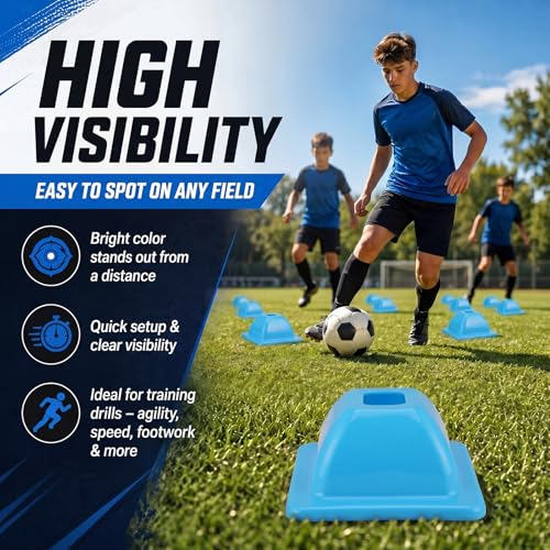 2" (15, 30 Pcs) Training Cones for Sports - color: Blue