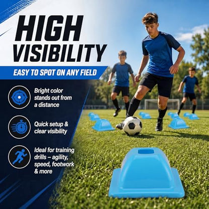 2" (15, 30 Pcs) Training Cones for Sports - color: Blue