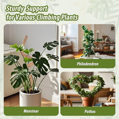 2 Pack Moss Pole, 28 Inch Monstera Plant Support, Moss Poles for Climbing Indoor Plants, Bendable Coco Coir Plant Support Stakes for Potted Plants, Pothos, Philodendron
