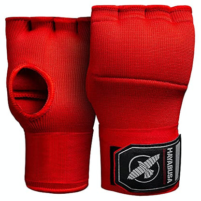 Hayabusa Quick Gel Hand Wrap Boxing Gloves | Slip-On Design, Padded Knuckle Protection, Hook and Loop Closure, Muay Thai Kickboxing, Men and Women, Sparring - color: Red, size: Large