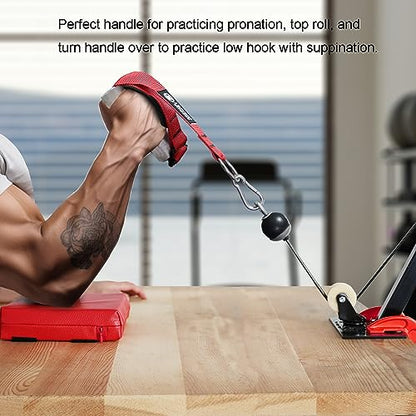 J Bryant Arm Wrestling Exercise Handle Φ2 in Grip Red - Wrist and Forearm Exerciser Pulldown Triceps Rope Workout