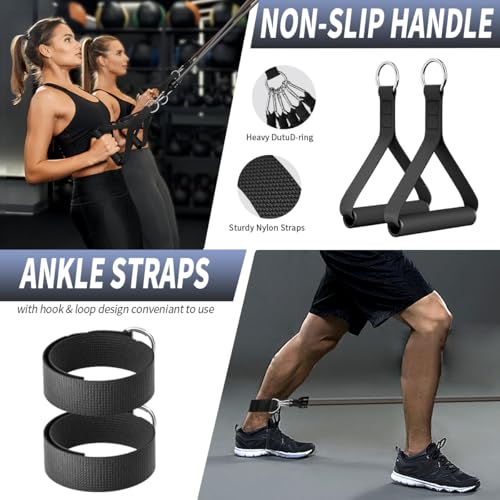 WHATAFIT Resistance Bands with Handles, 5-Level Exercise Bands for Workout - color: Deep Gray