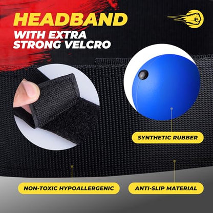 Boxing Reflex Ball for Adults - React Reflex Balls on String with Headband, Carry Bag and Hand Wraps - Improve Hand Eye Coordination, Punching Speed, Fight Reaction