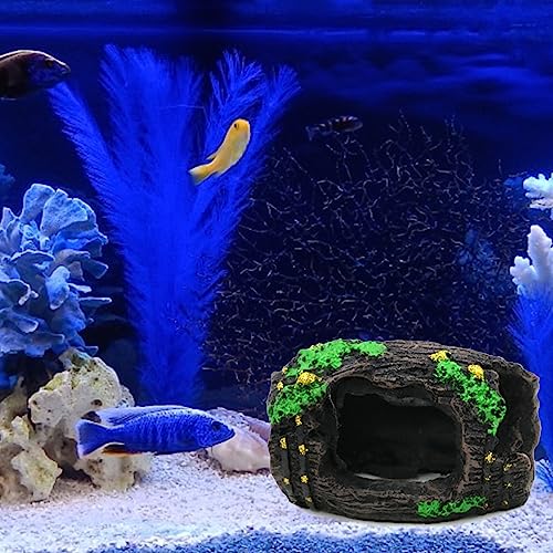 Aquariums BarrelHouse Underwater Decorations Fish Tanks Ornament Shelter Cave Hideaway House for Freshwater Saltwater - size: Small