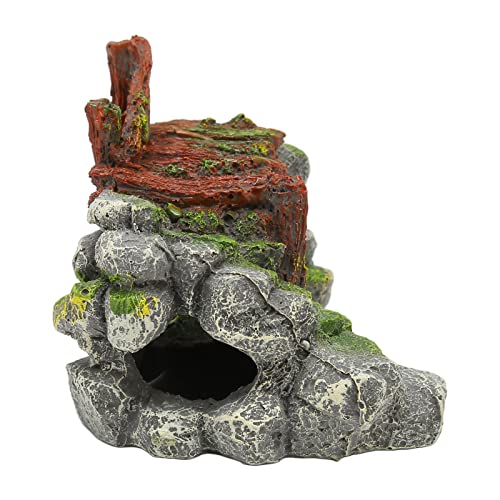 Fish Tank Arch Bridge Decoration Resin Hand Painted Space Saving Aquarium Decor for Fresh Salt Water Fish Tank 18x10x9cm