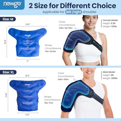 NEWGO Shoulder Ice Pack, FSA Eligible, Darck Blue, XL - style: Extra Large-Dark Blue