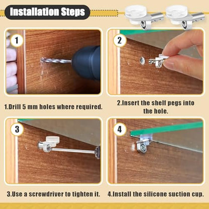 50 Pcs 1/5 Inch 5mm Shelf Pins - Cabinet Shelf Pegs with Silicone Suction Cups, Heavy Duty Shelf Pins for Support Kitchen Furniture, Shelf Pegs 5mm - color: 50-Pack