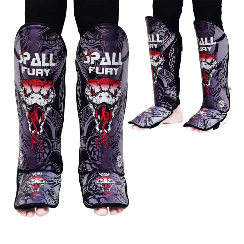 MMA Shin Instep Pad Kick Thai Pad Kick Boxing Guard Protector Leg Foot Guard(Grey Black-XS)