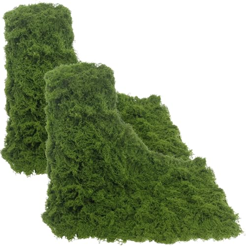 2Pcs Artificial Moss Rolls for Decoration Fake Moss Rug Table Runner 12" x 79" Artificial Grass for Plants Indoor Green Faux Mossy for Planters Crafts Centerpieces Fairy Garden 30 x 200cm - color: Green, 2 Pcs 12 X 79 Inch/30 X200 Cm