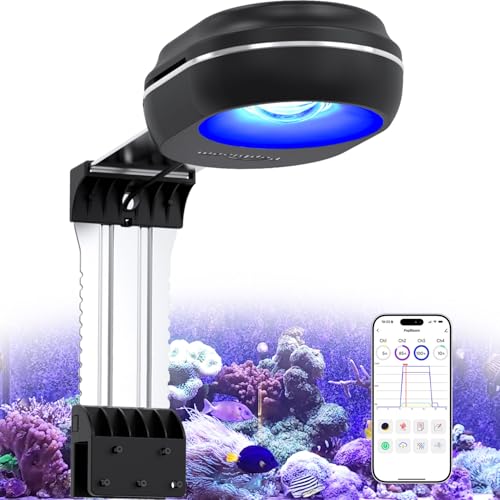 RL60 WiFi Reef LED Light, 60W Full Spectrum Marine Reef LED Aquarium Lighting for Soft/LPS Corals & Saltwater Fish Nano Tanks, Built-in Timer, WiFi Phone Programmable, Sunrise Sunset