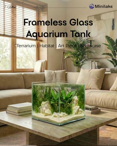 7 Gallon Clear Glass Fish Tank, Aquarium Fish Bowl Ultra Clear Rimless Design for Betta Goldfish Snails Shrimp Aquatic Planting - color: Transparent, size: 7 Gallon