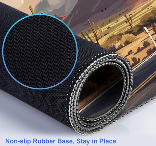 Natural Mountain View Gaming Computer Keyboard Pad, Computer Mouse Pad | The Surface Of The Mouse Pad Is Designed With Fiber Woven Material, And The Base Is Made Of Natural Anti Slip Rubber. - color: Grassland Highway