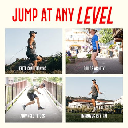 Elite Jumps Fit Rope or Fitness - Premium 4mm Pvc Speed Jump Rope - Indoor and Outdoor Exercise - Adjustable Cables, Aerobic Exercise, Gym & Home Fitness Workouts & More - Orange