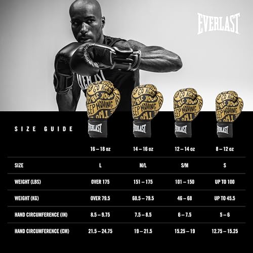 Everlast Spark Boxing - color: Black / Gold, size: 16 oz