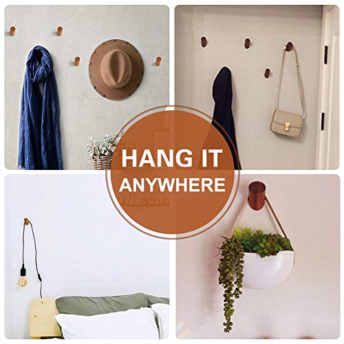 Felidio Wood Wall Hooks, 4 Pack Coat Hooks Mounted Rustic Wooden Heavy Duty Robe Hook Hat Rack | for Hanging Bathroom Towels Clothes Hanger (Beech Wood) - color: B for Beech Wood (pack of 4 units)