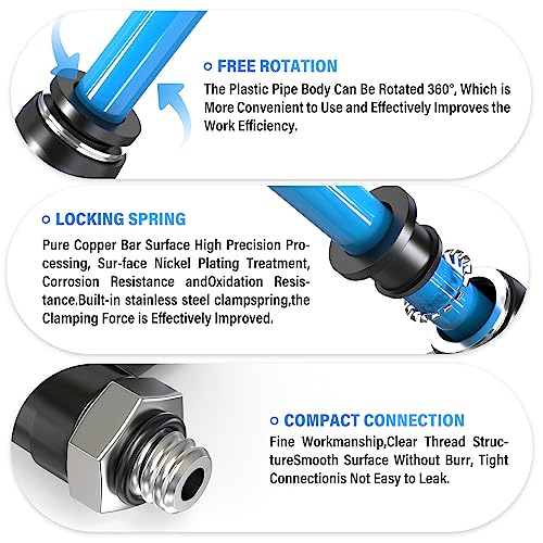 TAILONZ PNEUMATIC Male Elbow 4mm Tube OD x M5 Thread 90 Push to Connect Fittings PL4-M5 (Pack of 10) - size: 0.157'' OD M5