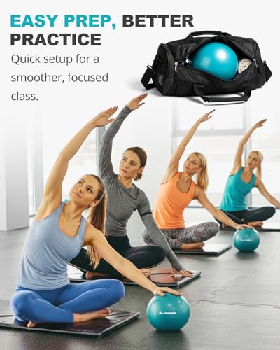Trideer Exercise Ball for Physical Therapy, 9 Inch Pilates Ball - color: Turquoise (with pump, no guide)