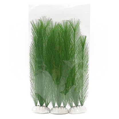 Aquarium Decorations 3Pcs Fish Tank Artificial Green Water Plants Made of Silk Fabrics Plastic