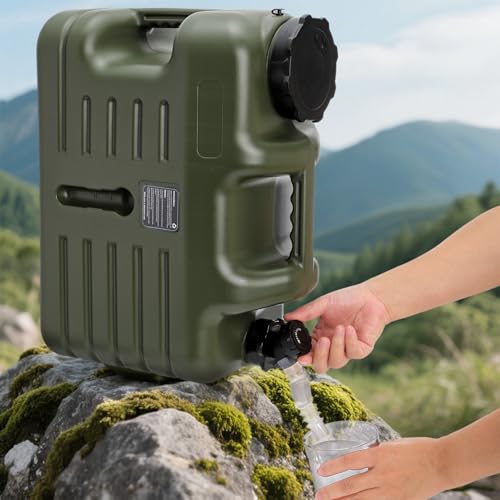 Dicunoy 5 Gallon Water Container with Spigot, Portable Water Storage Jug for Camping, Sturdy Thick Water Storage Tank, BPA Free, No Leak for Outdoor, Car, Hiking, Hurricane Supplies, Emergency