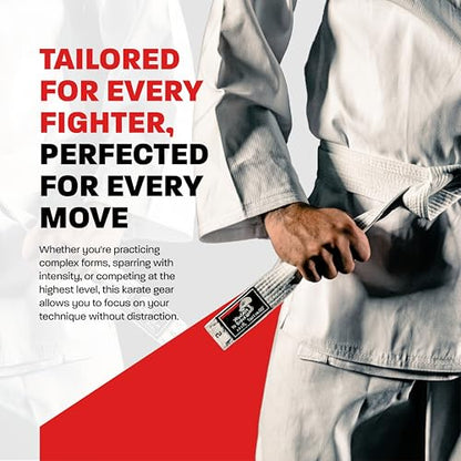 Karate Uniform for Kids & Adults Lightweight Student Karate Gi Martial Arts Uniform with Belt - size: 1 (4'6'' / 90lbs)