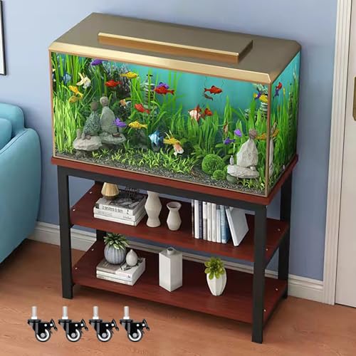 Premium Fish Tank Stand Cabinet for Turtle & Reptile Aquariums | Multi-Tier Terrarium Rack & Rolling Storage Organizer for Fish Tanks & Pet Supplies, Heavy-Duty Design, Space-Saving Solution - color: #1, size: 50x35x74cm/19.7x13.8x29in