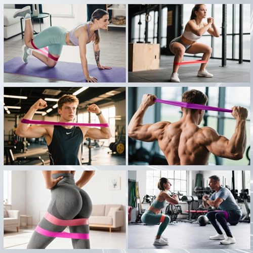 Resistance Bands for Pull Up Assist, Stretch Bands & Exercise Workout Set - color: 15-125LBS PURPLE+Mini Bands
