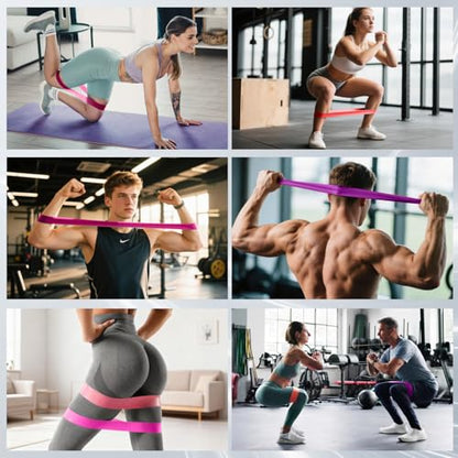 Resistance Bands for Pull Up Assist, Stretch Bands & Exercise Workout Set - color: 15-125LBS PURPLE+Mini Bands