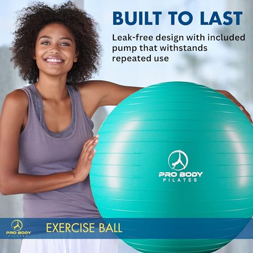 ProBody Pilates Yoga Ball - Gym Grade Exercise Ball - color: Aqua, size: S: 15-18 inches/38-45 cm