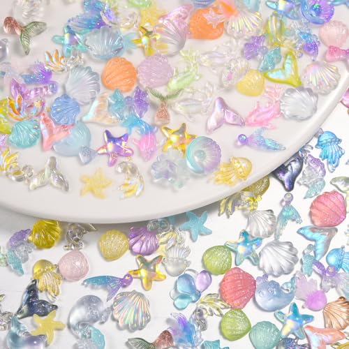 300Pcs Ocean Mini Resin Animals, Sea Figures to Hide, Bulk Tiny Animal Figurines, Mini Fish & Shells for DIY Crafts, Fairy Garden, Dollhouse & Aquarium