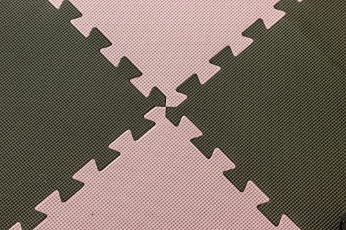 Square Brands Interlocking Gym Floor Tiles - Puzzle Foam Mats for Home Gym | MMA & Exercise | 3/8 - size: 144SQFT