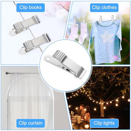 22 Pcs Small Metal Clips, Stainless Steel Alligator Clips for Crafts, Oven Safe Clip for Baking Pan, Mini Clamps Backdrop Clip for Office Paper Hanging Lights
