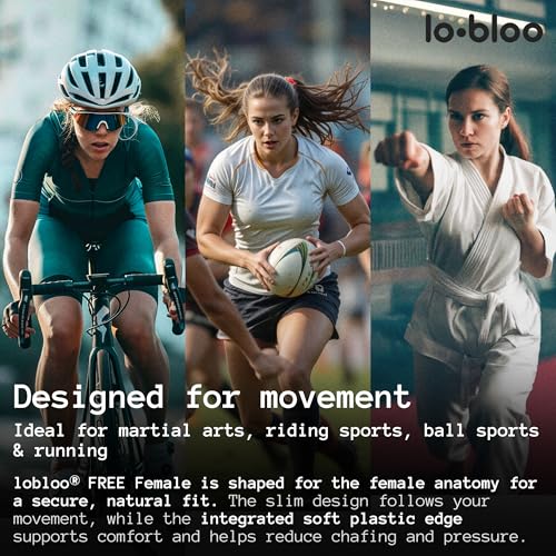 lobloo Free Female Patented Athletic Pelvic Cup Protection for the Close-up Sports and Stand up Activity Like MMA, Grappling, BJJ, Krav MAGA, Horse Riding, MTB, BMX. One Size +9yrs