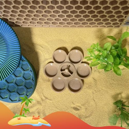 2 Pcs Hermit Crab Food Dish, 9 Grids Food & Water Bowl, Hermit Crab Tank Accessories