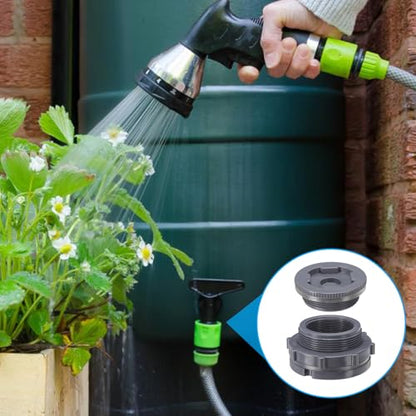 PATIKIL PVC Bulkhead Fitting NPT2", Bulkhead Water Tank Connector with Silicone Seal Gasket Garden Hose Fitting for Rain Bucket, Sinks, Aquariums, Gray