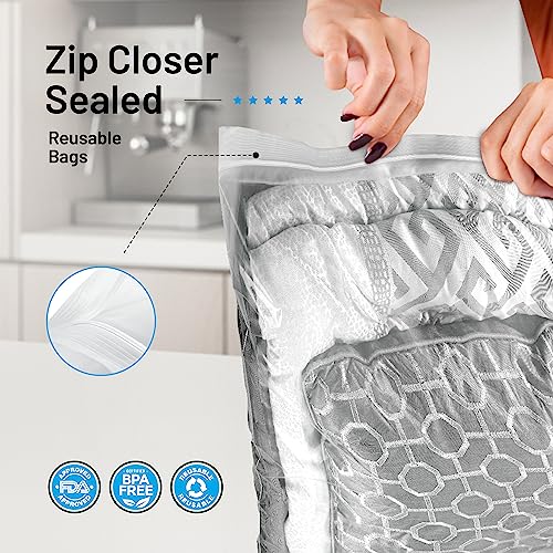4 Count - Large Storage Bags With Zipper Top, 10 Gallon Size 24" x 24", Extra Large Plastic, For Clothes, Travel, Moving, BPA-Free, Heavy Duty 3-Mil Thick