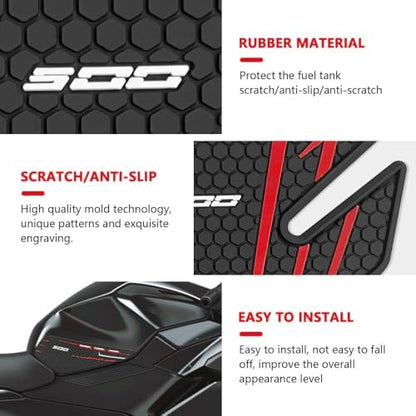 for Ninia 500 Z500 Ninja 500 SE ninja500 2024 2025 2026 New Accessories Side Fuel Tank Pads Protection Stickers Decals Fuel Tank Knee Pads Traction Pads Fuel Tank Pads Anti-slip side fuel tank sticker