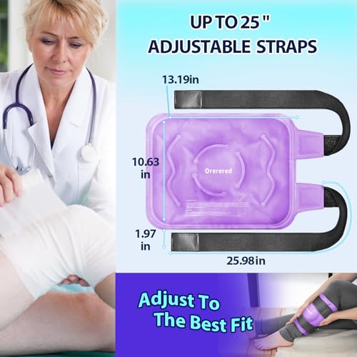 Reusable Cold Ice Packs for Injuries, 3-Piece Set Cold Gel Ice Wrap for Injury Recovery, Alleviate Joint and Muscle Pain (Knee Ice Wrap-Purple) - color: 3pcs-purple