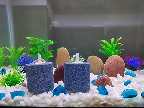 AQUANEAT Aquarium Air Stones 2x2 inch 2 Pack, Aerator Bubble Diffuser, Air Pump Accessories for Hydroponic, Pond, Aquarium Fish Tank
