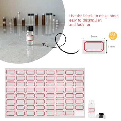 4ml Clear Glass Vials with Screw Caps and Plastic Stoppers, 1 Dram Small Liquid Sample Vial, Leak-Proof Vial, 12PCS